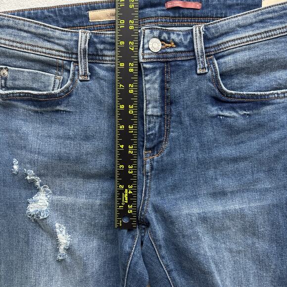 NWT Anthropologie Pilcro Womens 28 Jeans Slim Boyfriend Crop Distressed Denim - Picture 9 of 16